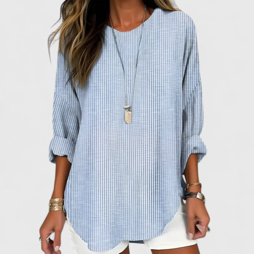Solveig | Dame Stribet Afslappet Bluse