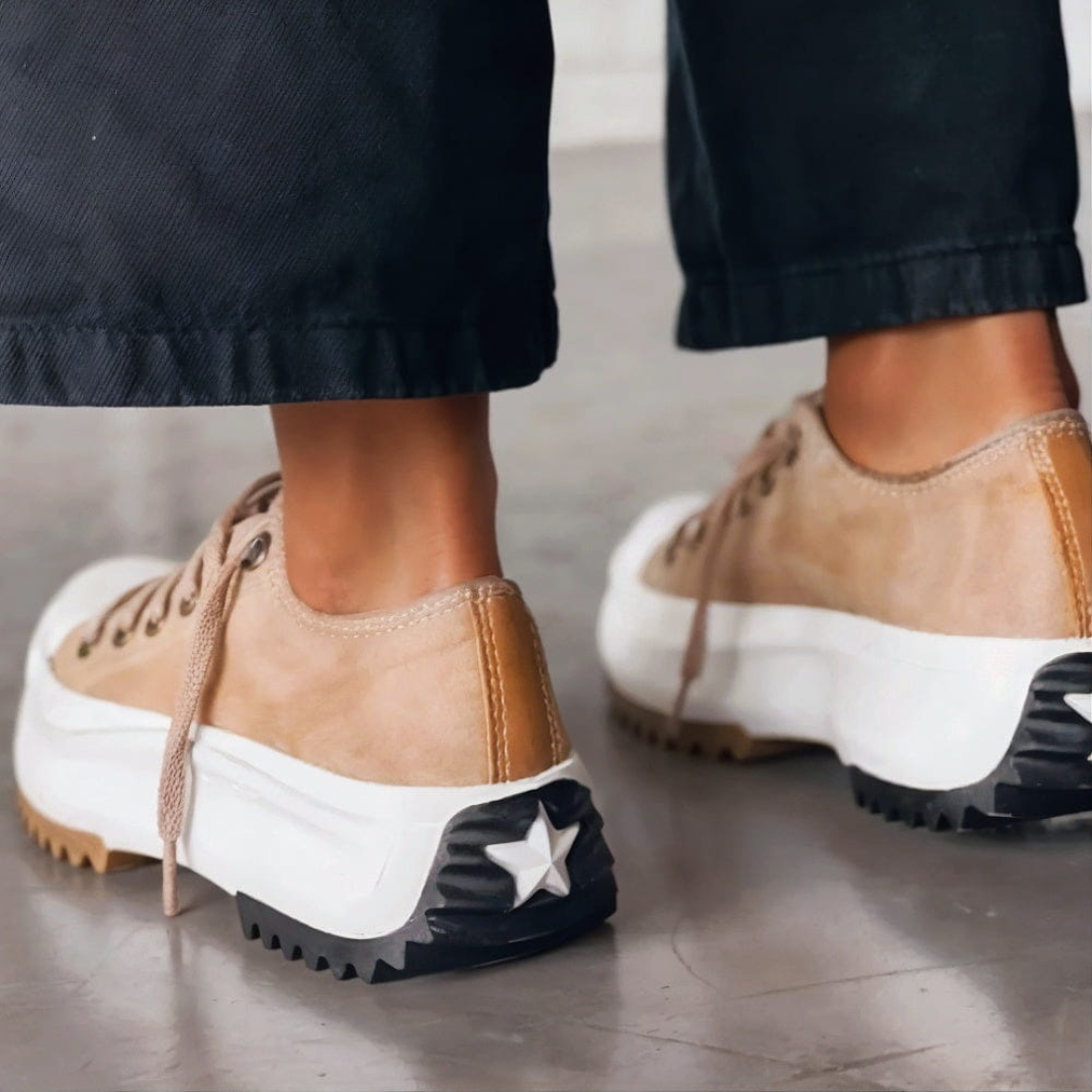 Christa | Dame Snørebånd Platform Casual Sneakers