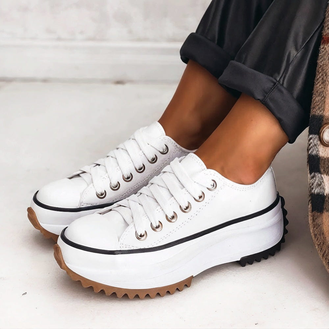 Christa | Dame Snørebånd Platform Casual Sneakers