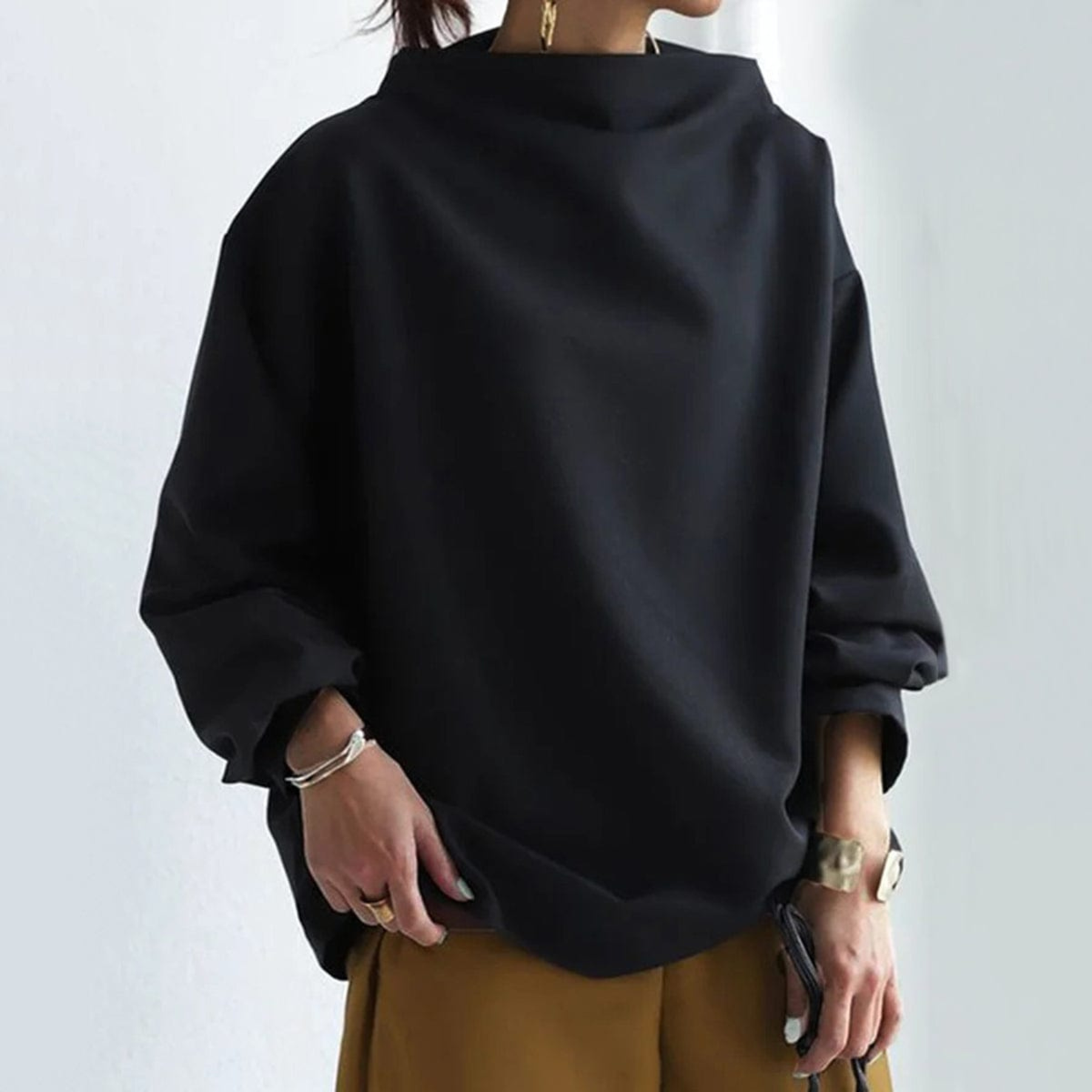 Clara | Dame Oversized Højhalset Sweater