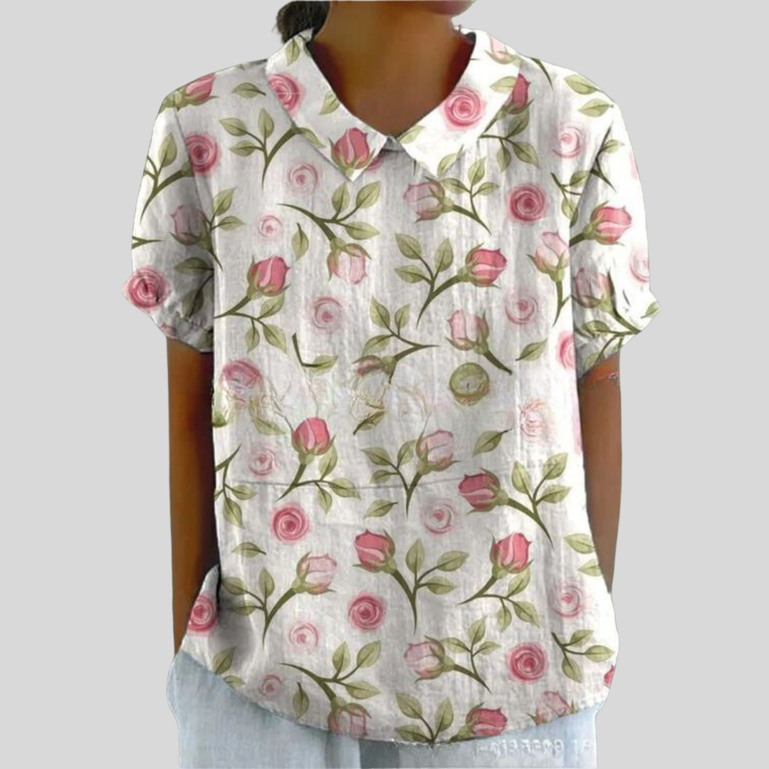 Celina | Dame Blomstret Print Krave Casual Top