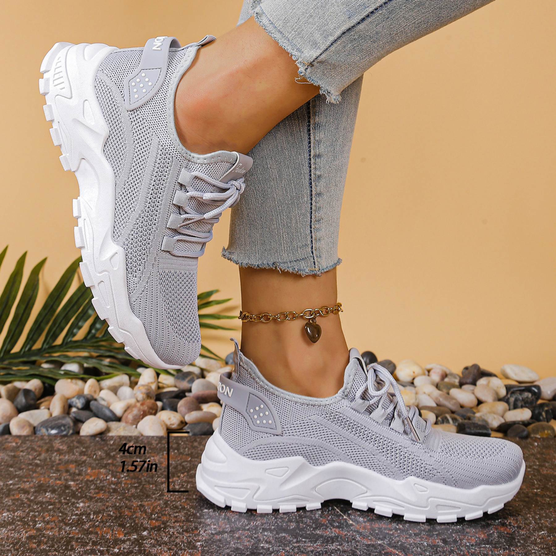 Charlotte | Dame Chunky Strik Løbe Sneakers