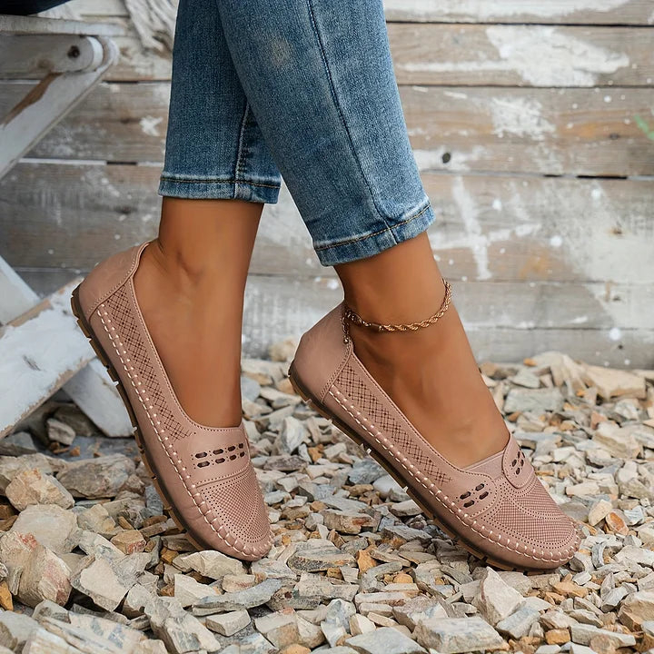 Benedikte | Dame Perforerede Komfort Slip On Loafers