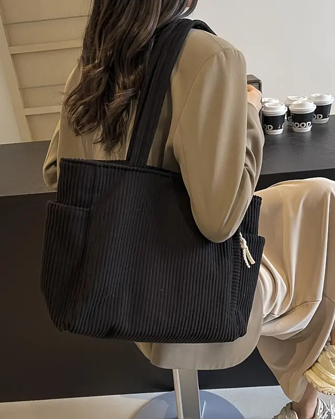 Ines | Stilfuld Casual Skuldertaske med Snordetalje