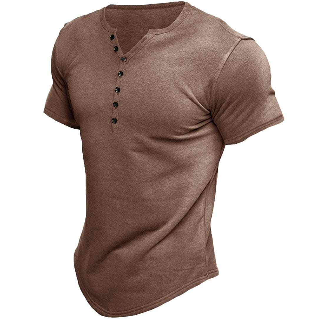 Baldur | Slim Fit T-shirt med Knapper