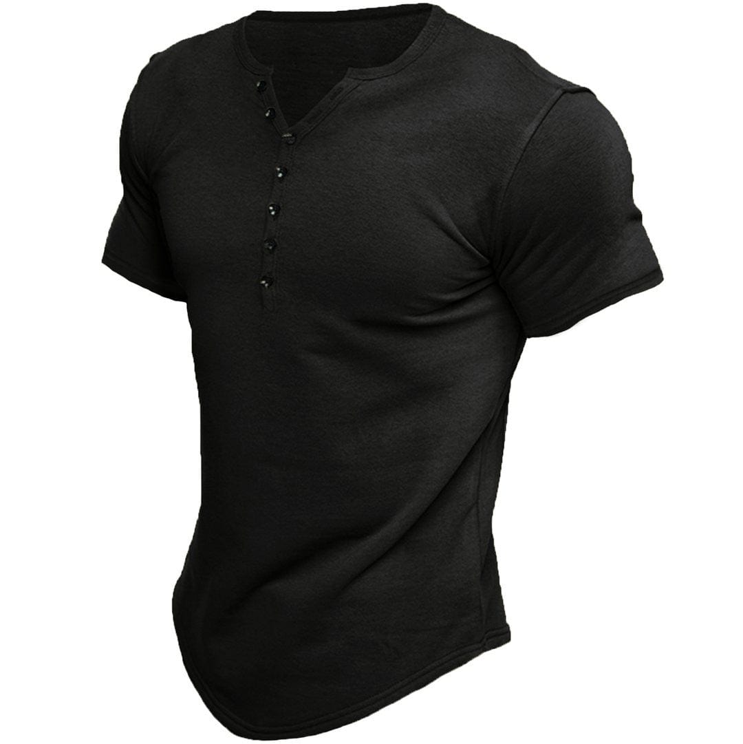 Baldur | Slim Fit T-shirt med Knapper