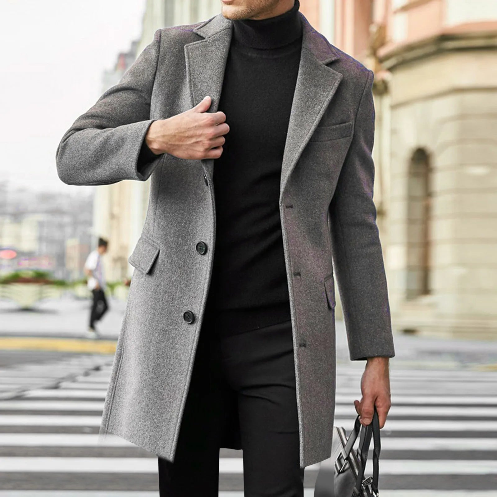 Preben | Herre Vinter Uld Trenchcoat Formelt Business