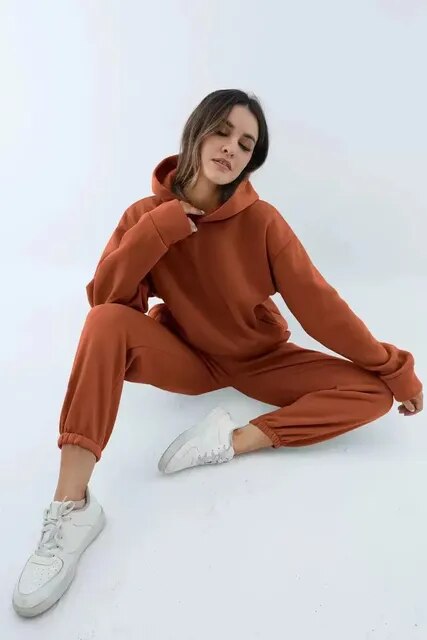 Jasmin | Dame Komfortabelt Hoodie Sæt Med Bukser
