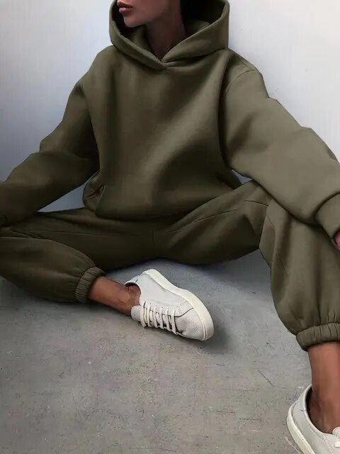 Jasmin | Dame Komfortabelt Hoodie Sæt Med Bukser
