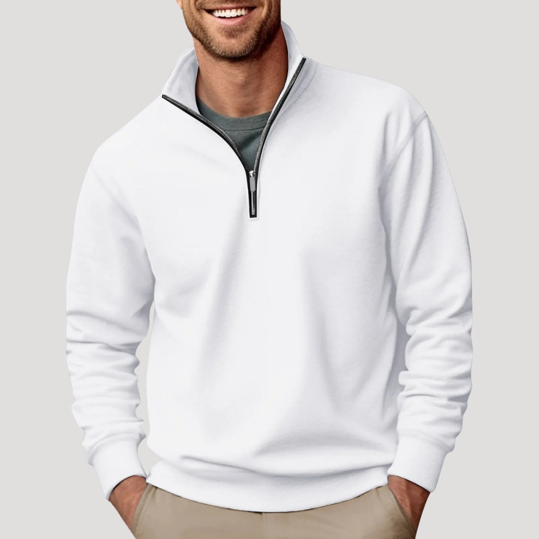 Johan | Herre Klassisk Lynlås Langærmet Sweatshirt