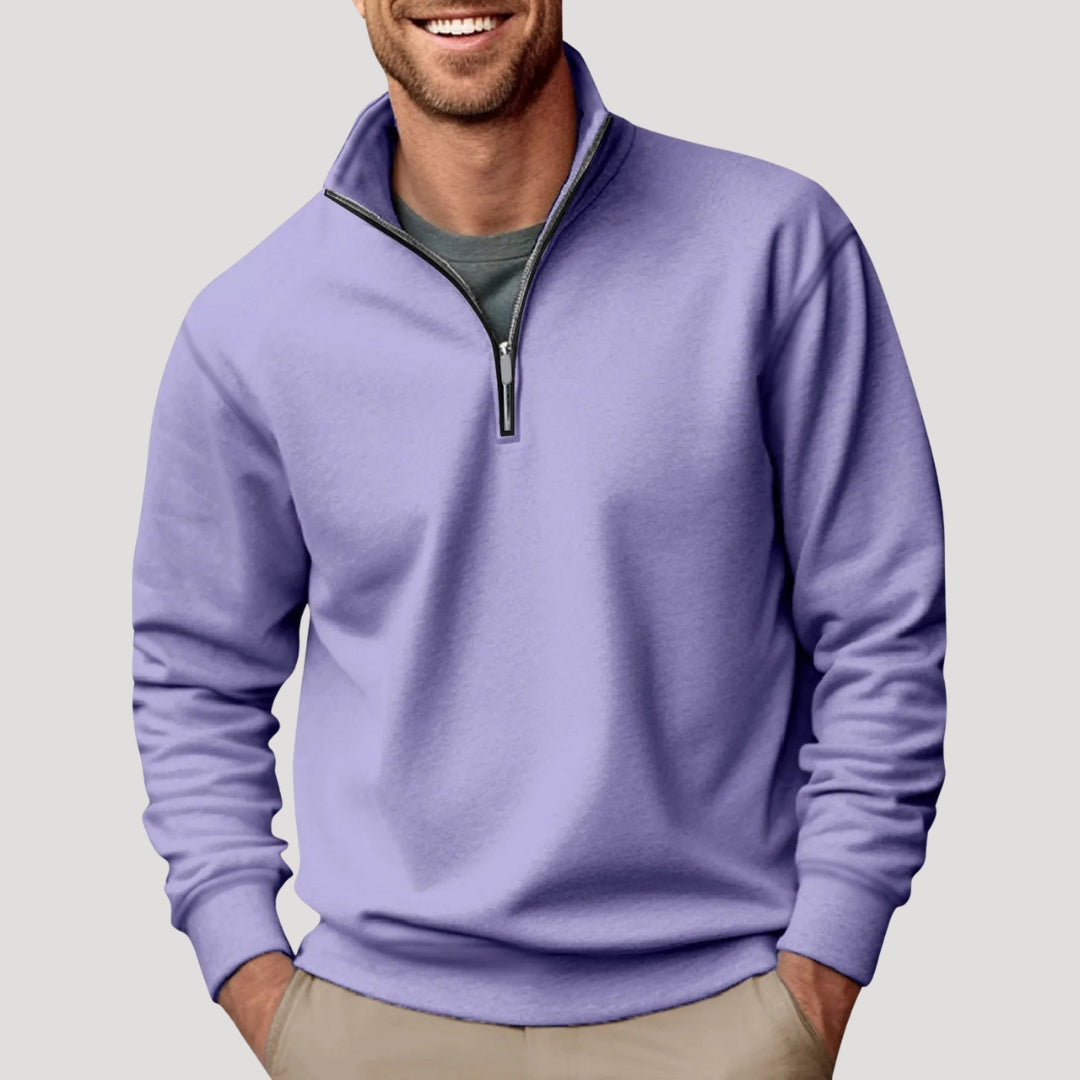 Johan | Herre Klassisk Lynlås Langærmet Sweatshirt