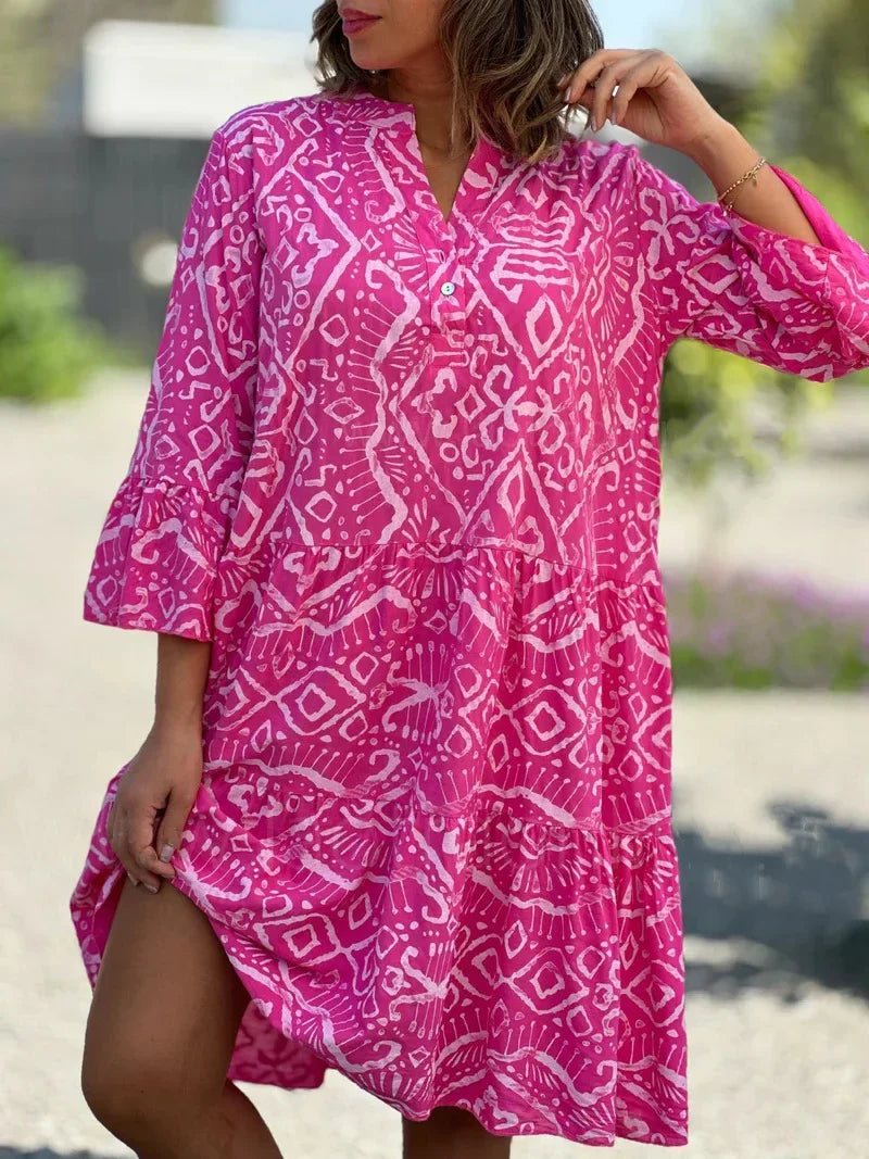 Kyara | Stilfuld Boho Print Tunika Kjole