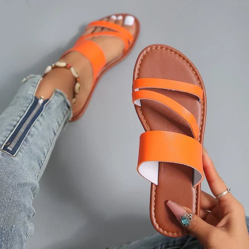 Karla | Cross-Strap Sandaler Polstrede Sål Komfort Sort