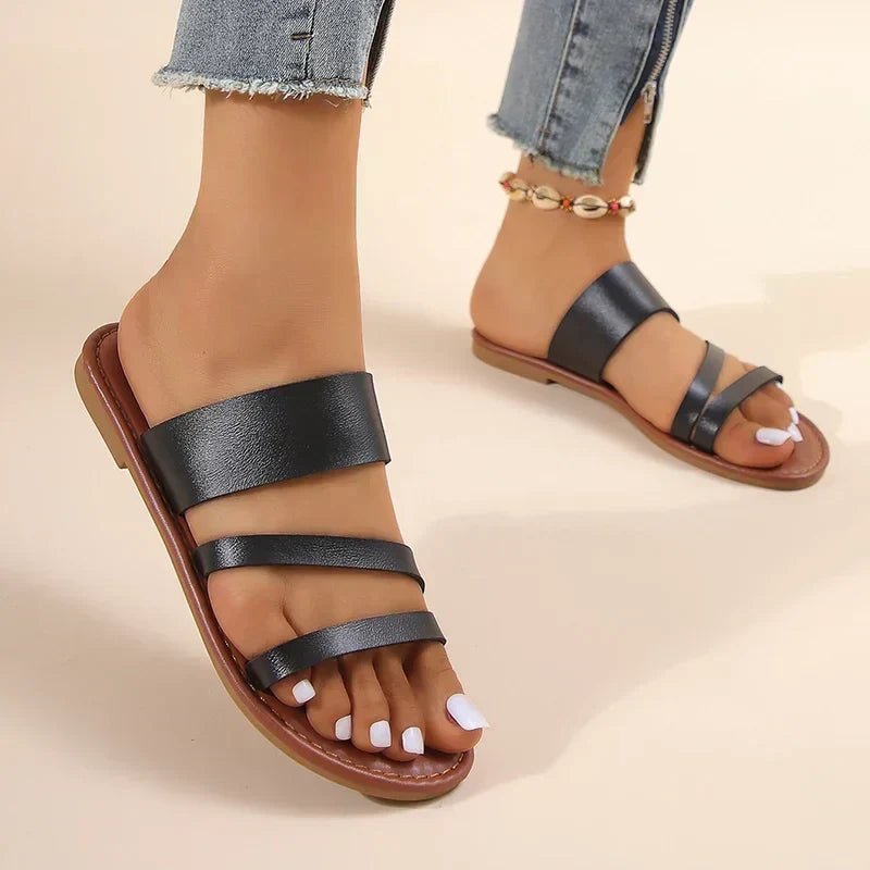 Karla | Cross-Strap Sandaler Polstrede Sål Komfort Sort