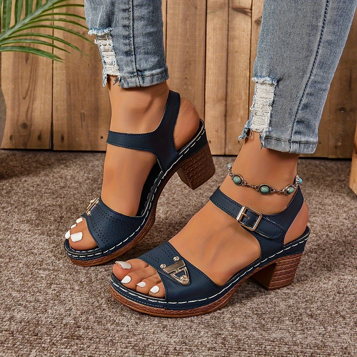 Olivia | Cross-Strap Sandaler Polstret Sål Spænde Hæl Komfort