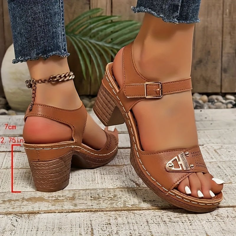 Olivia | Cross-Strap Sandaler Polstret Sål Spænde Hæl Komfort