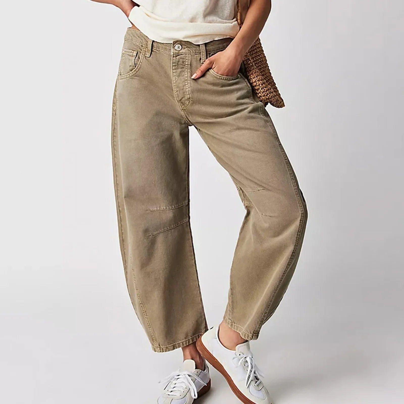 Ida | Dame Højtaljede Barrel-Leg Jeans Afslappet Pasform