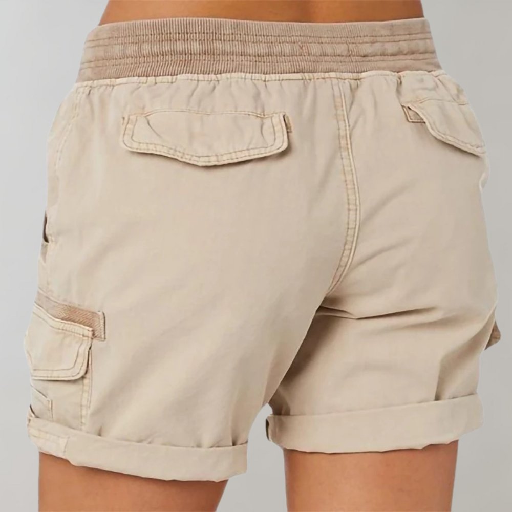 Maja | Dame Højtaljede Cargo Shorts med Snørebånd