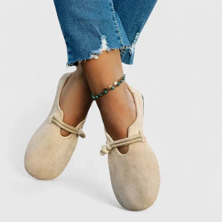 Ida | Dame Loafers Rund Tå Reb Detalje Slip-On Flade Sko