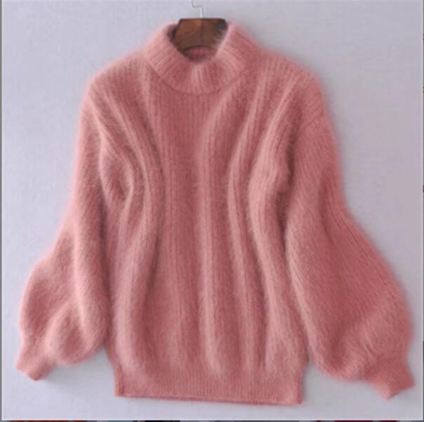 Frida | Blød Sweater med Puffærmer