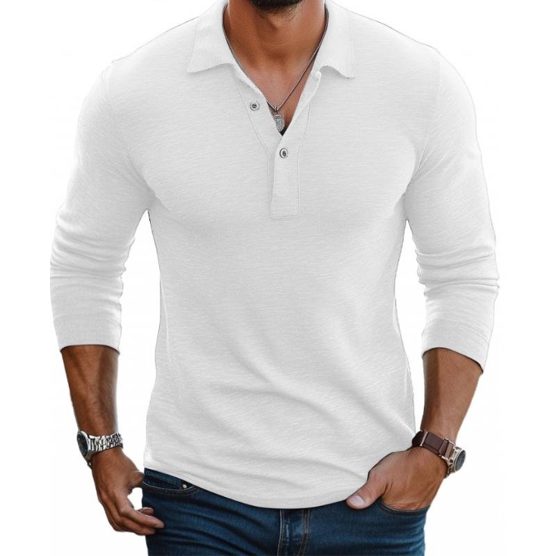 Oliver | Herre Satin Langærmet Polo Shirt Slim Fit