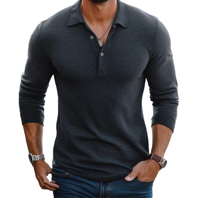 Oliver | Herre Satin Langærmet Polo Shirt Slim Fit