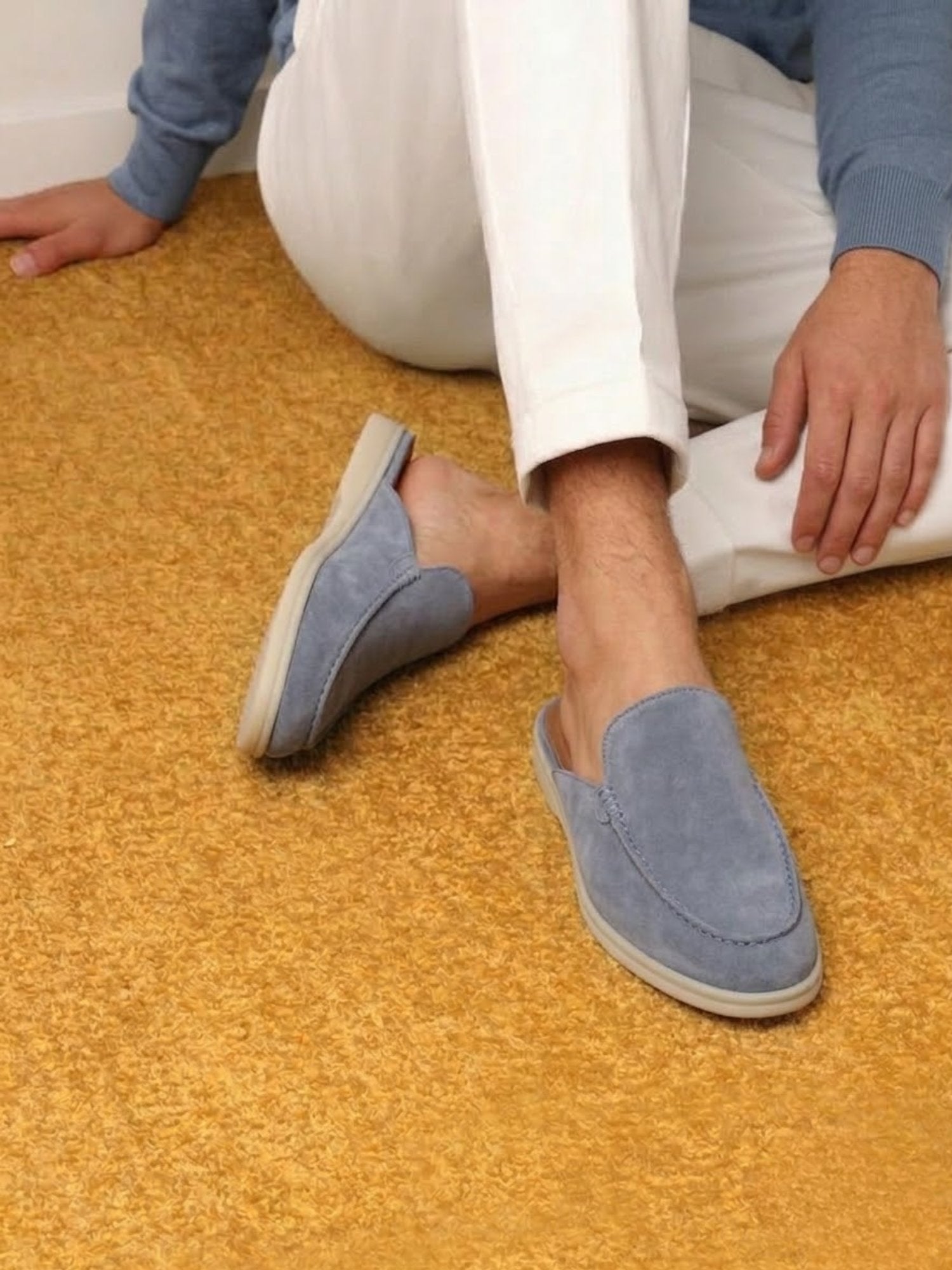 Malthe | Herre Slip-On Mules Åben Hæl Syede Detaljer