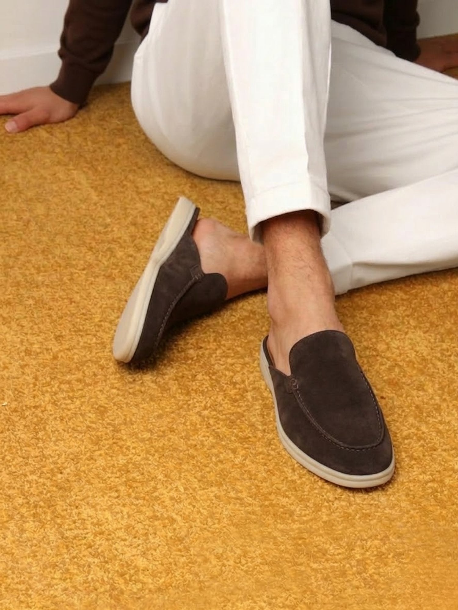 Malthe | Herre Slip-On Mules Åben Hæl Syede Detaljer