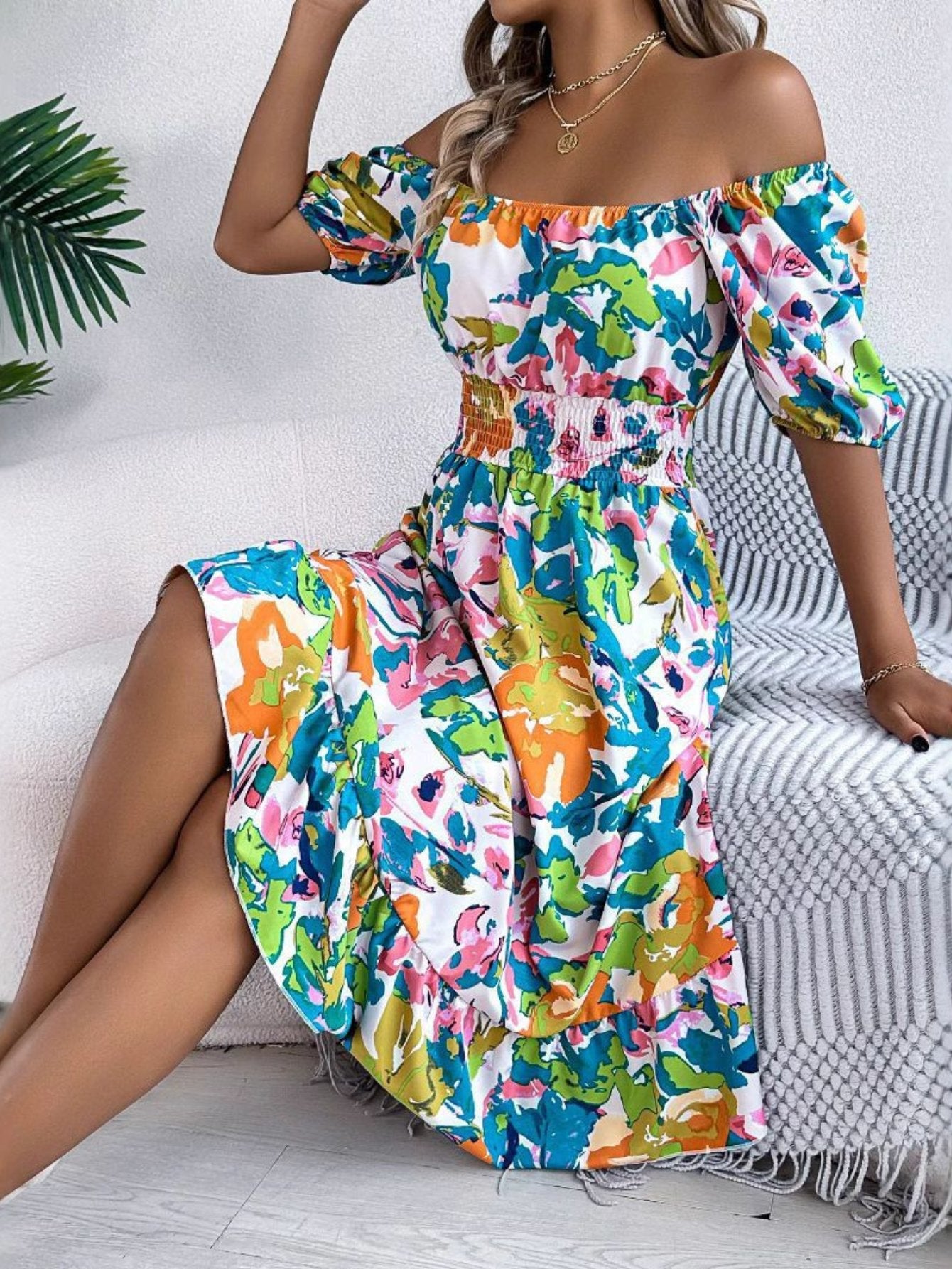 Anna | Kjole Casual Boho Gradient Design Sommer Flowing