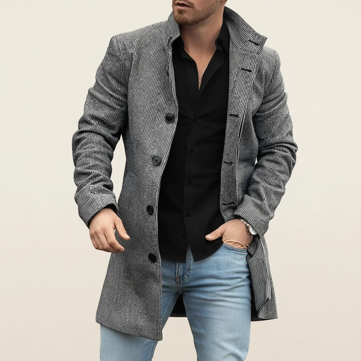 Martin | Vinter Patchwork-Stil Herre Frakke