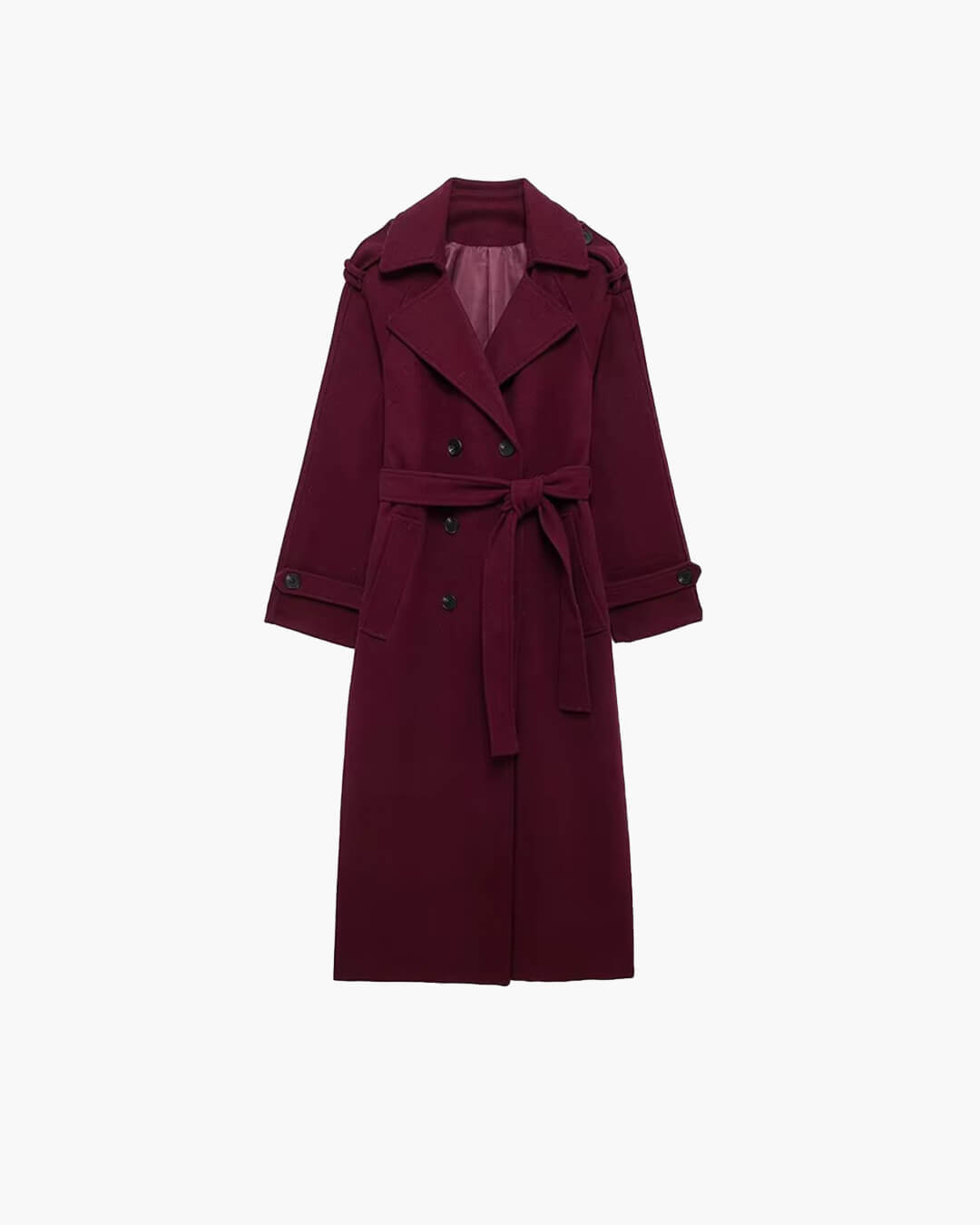 Birthe | Dame Lang Vinter Trench Frakke i Uld