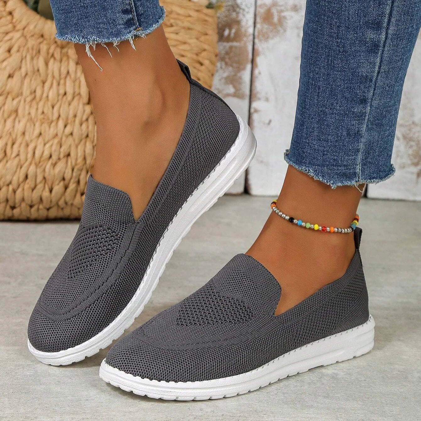 Inger | Dame Slip-On Afslappede Gå-Sneakers