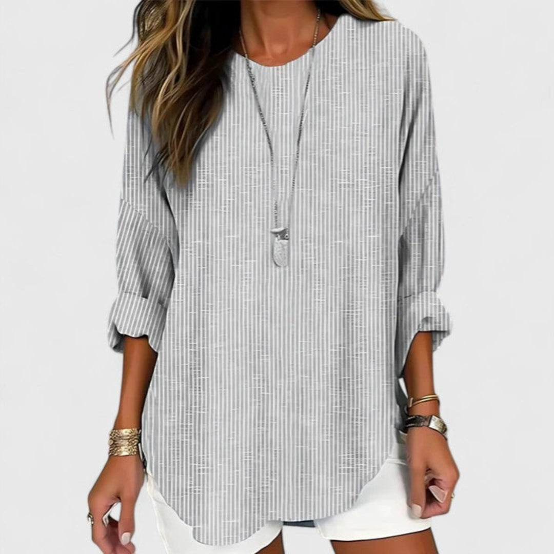 Solveig | Dame Stribet Afslappet Bluse