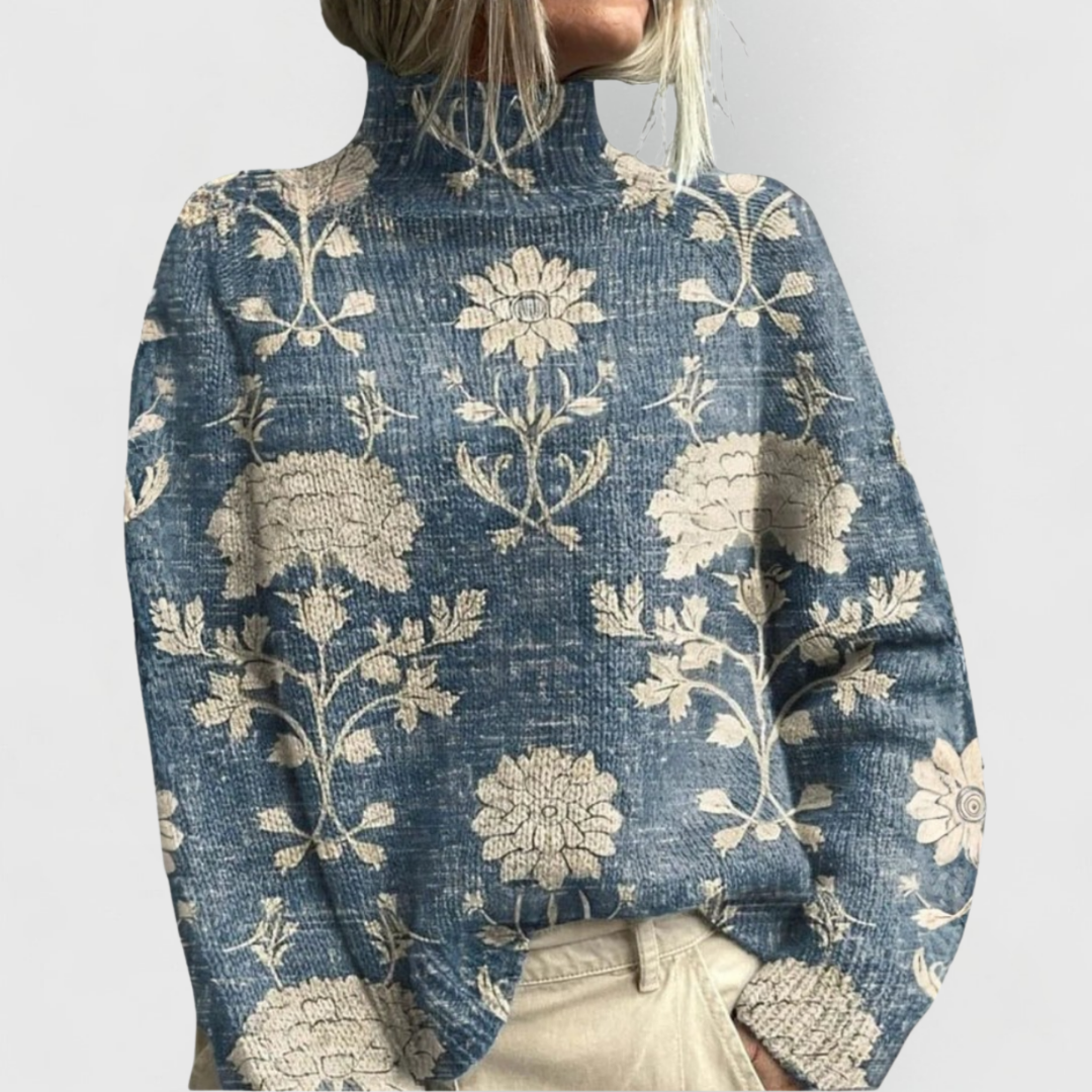 Charline | Dame Natur Print Striktrøje