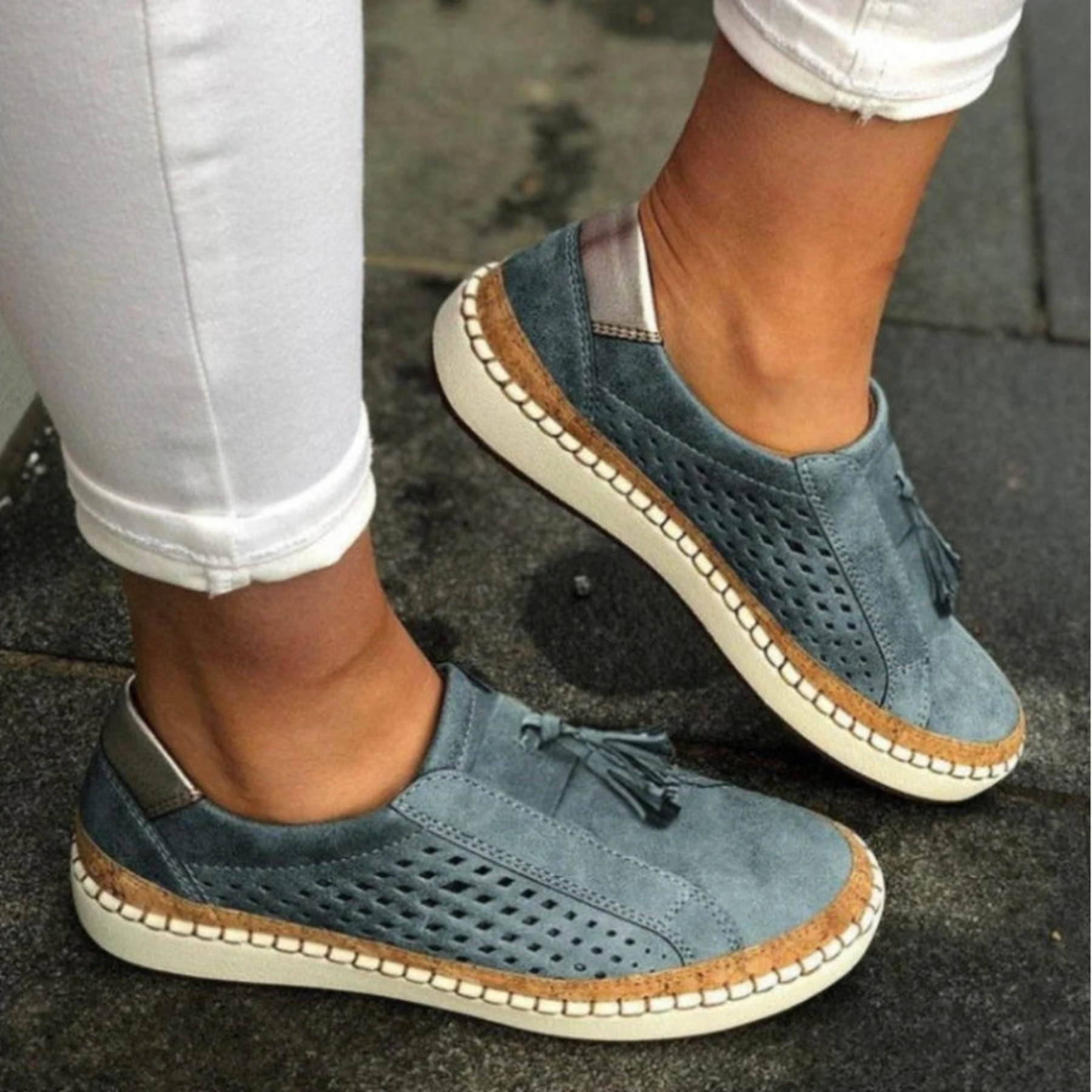 Johanne | Dame Perforeret Slip On Casual Sneakers