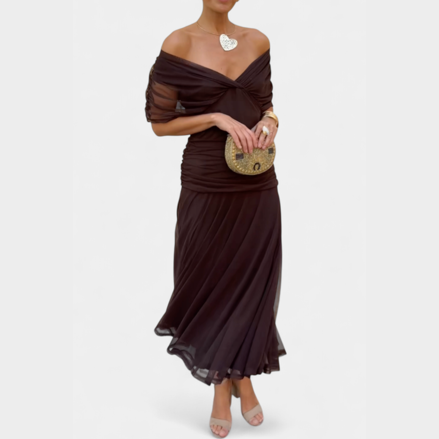Laura | Dame Off Shoulder Elegant Aftenkjole