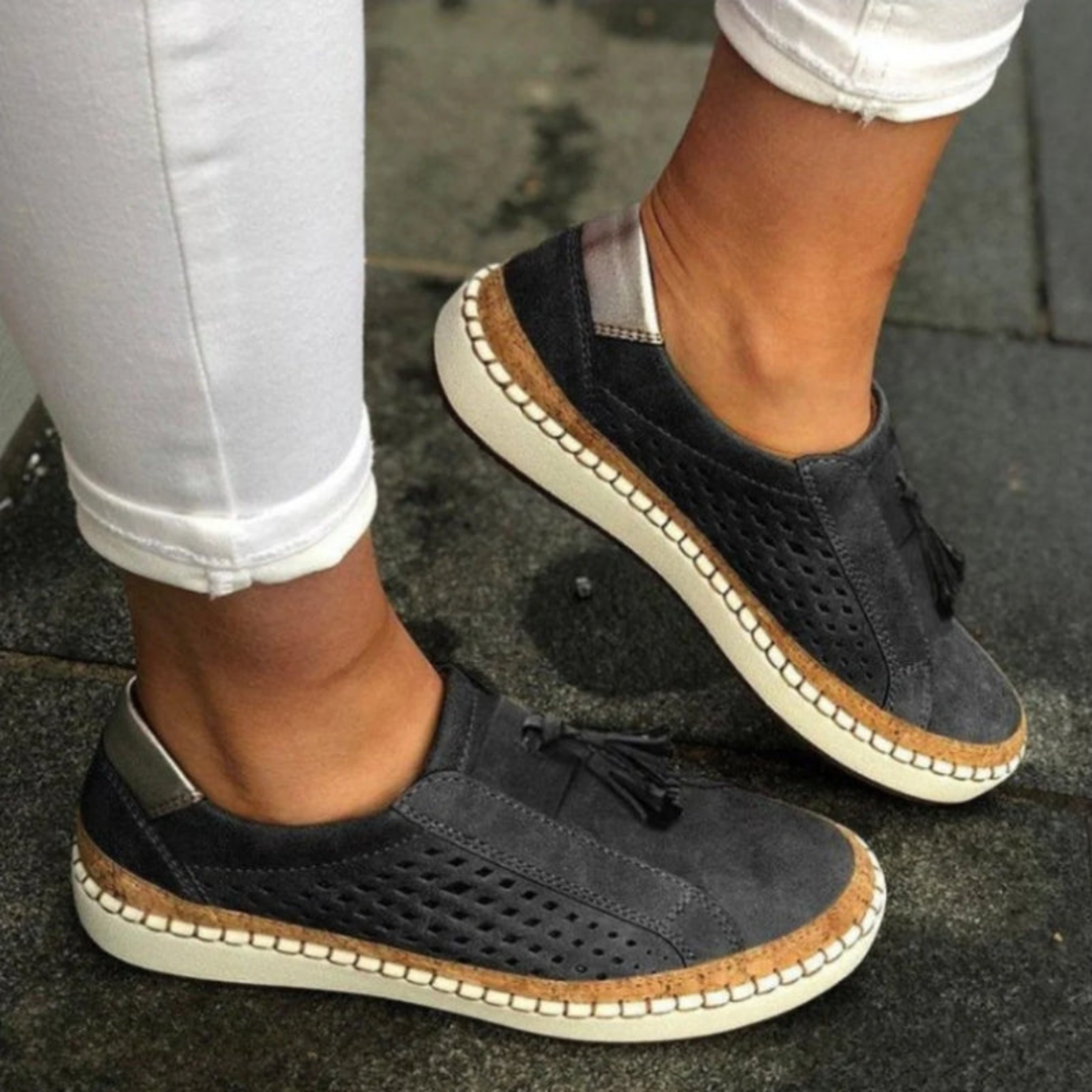 Johanne | Dame Perforeret Slip On Casual Sneakers