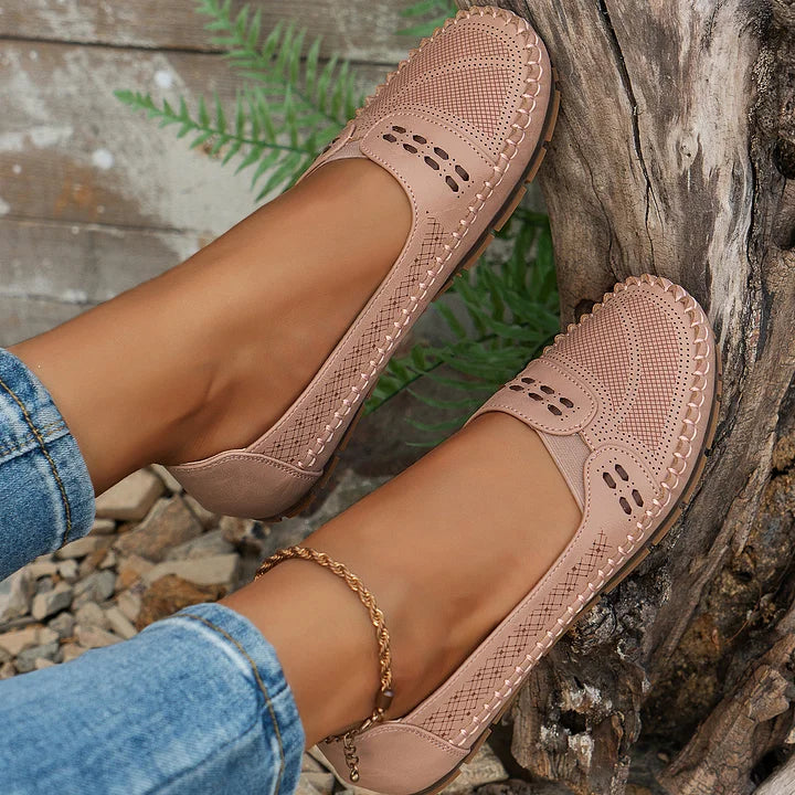 Benedikte | Dame Perforerede Komfort Slip On Loafers