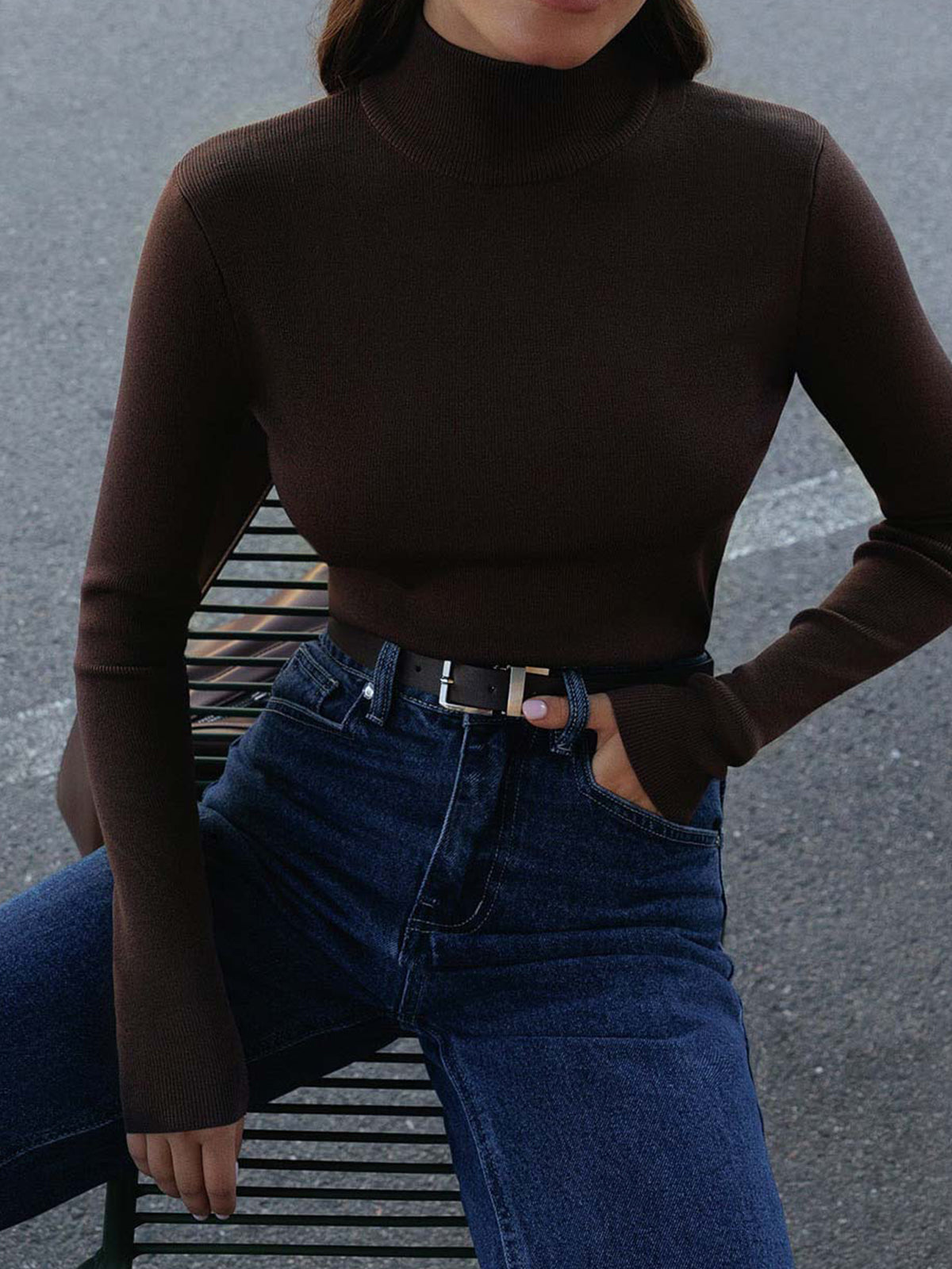 Cathrine | Dame Forårs Komfortabel Mock Neck Top