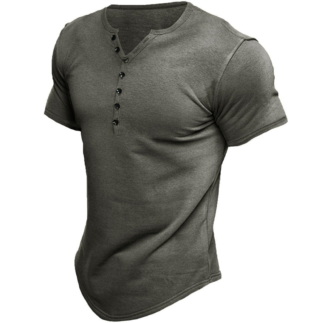 Baldur | Slim Fit T-shirt med Knapper