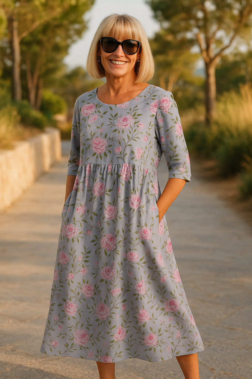 Ingrid™ | Blomstret maxikjole
