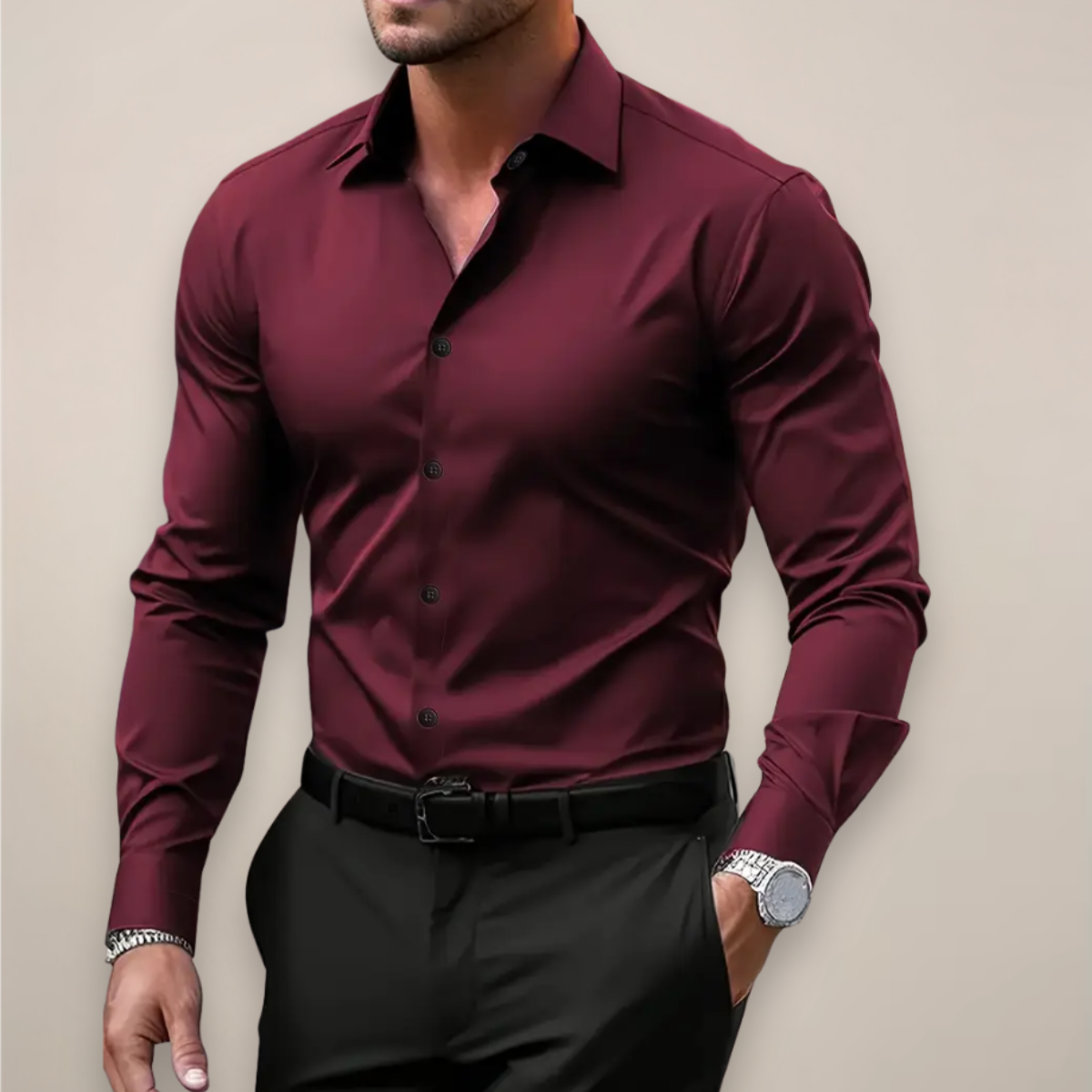 Valentin | Stilfuld Herre Forårs Slim Fit Skjorte