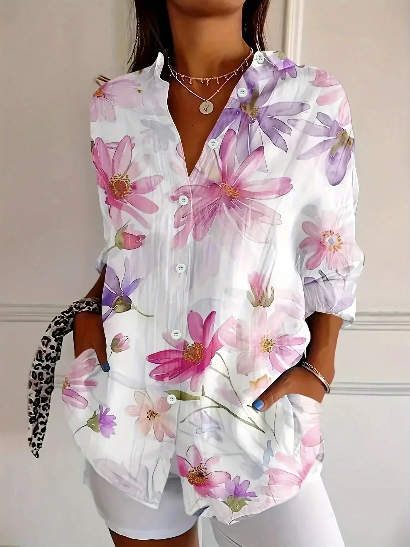 Caroline™ | Blomstret skjorte