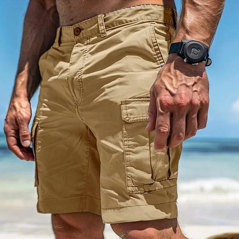 Aksel | Herre Casual Knælange Shorts Med Cargo Lommer