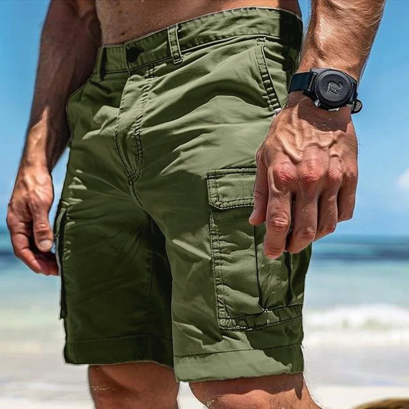 Aksel | Herre Casual Knælange Shorts Med Cargo Lommer