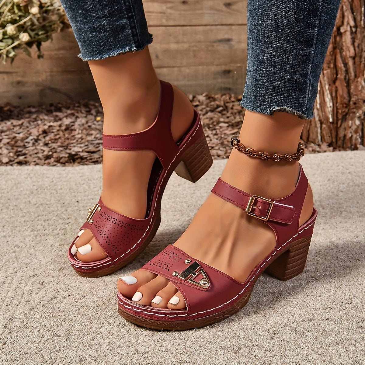 Olivia | Cross-Strap Sandaler Polstret Sål Spænde Hæl Komfort