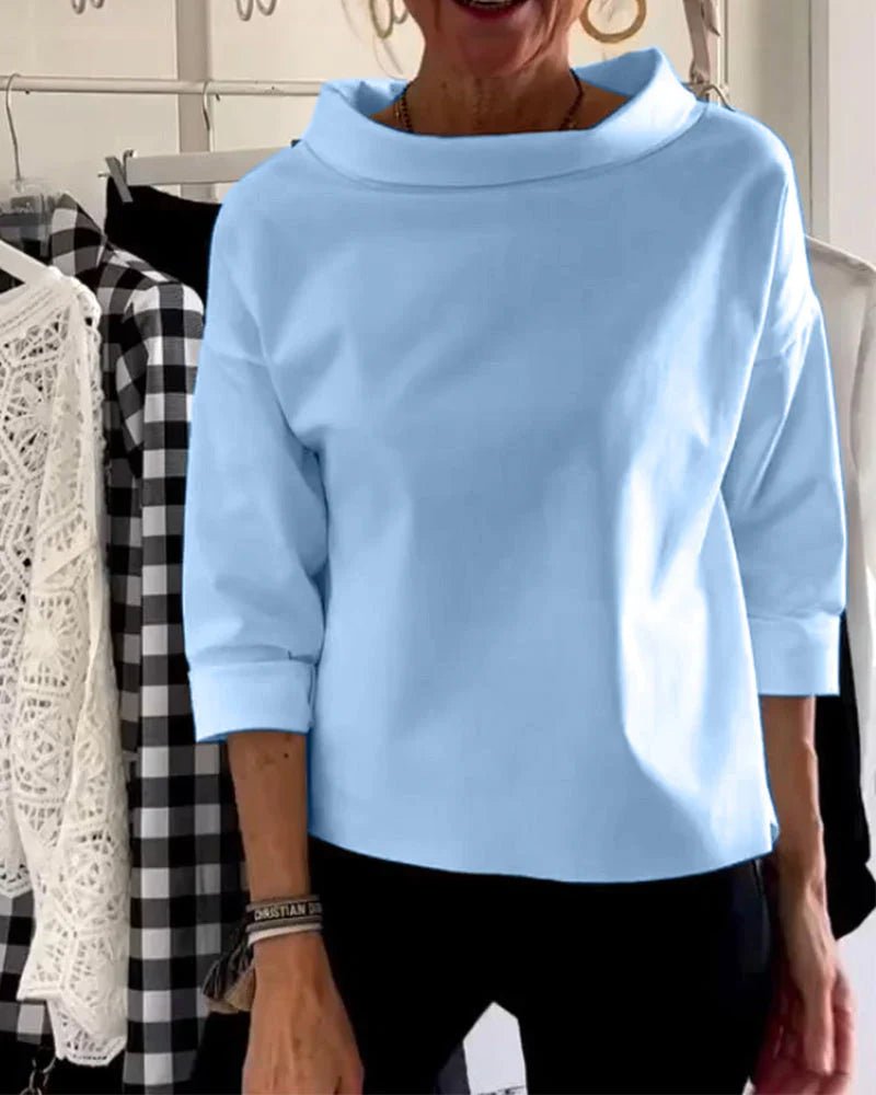 Ella | Dame Cowl Neck 3/4 Ærme Casual Bluse