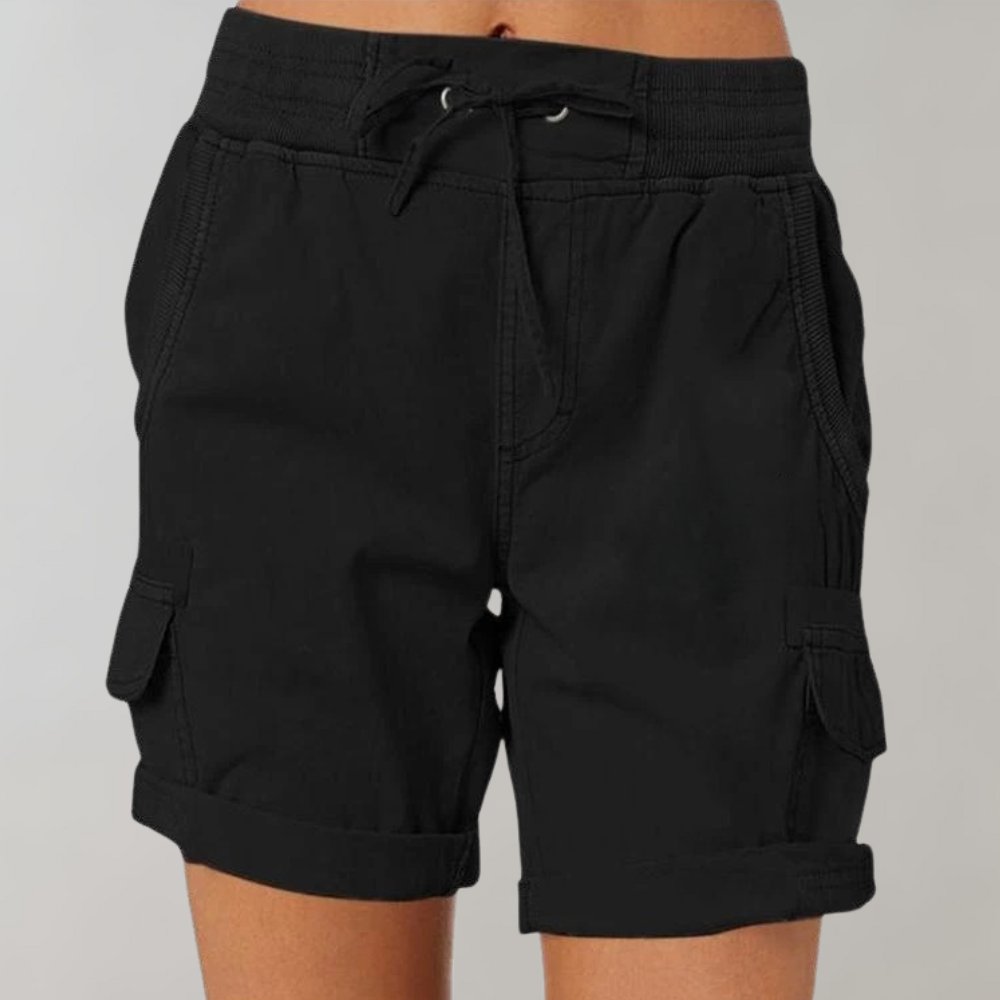 Maja | Dame Højtaljede Cargo Shorts med Snørebånd
