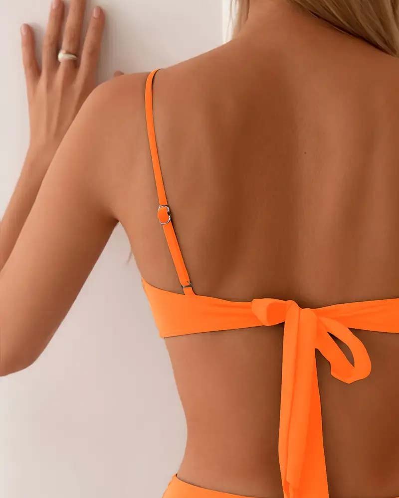 Josefine | Dame Todelt Stropløs Bikini Med Gulddetaljer