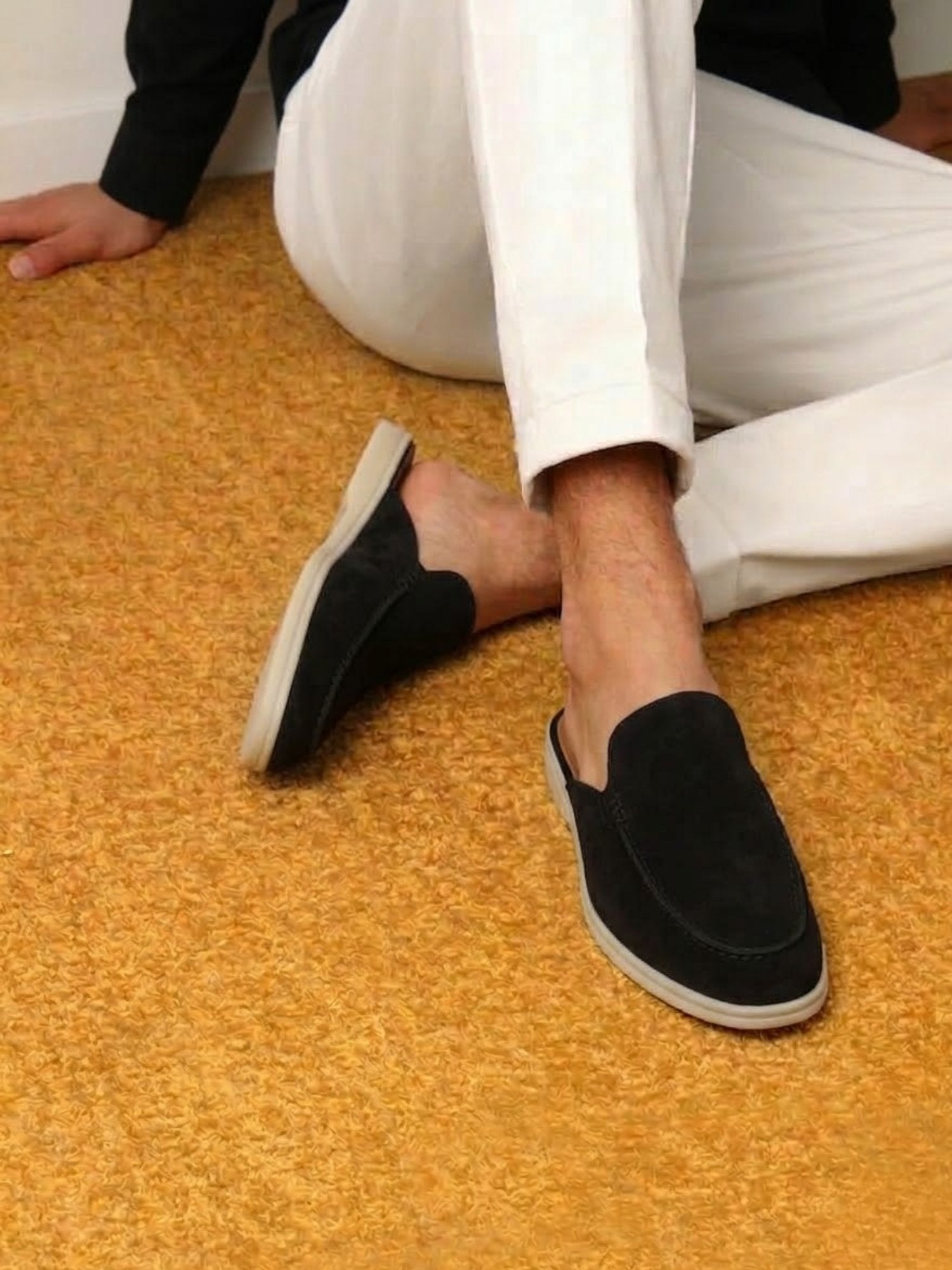 Malthe | Herre Slip-On Mules Åben Hæl Syede Detaljer